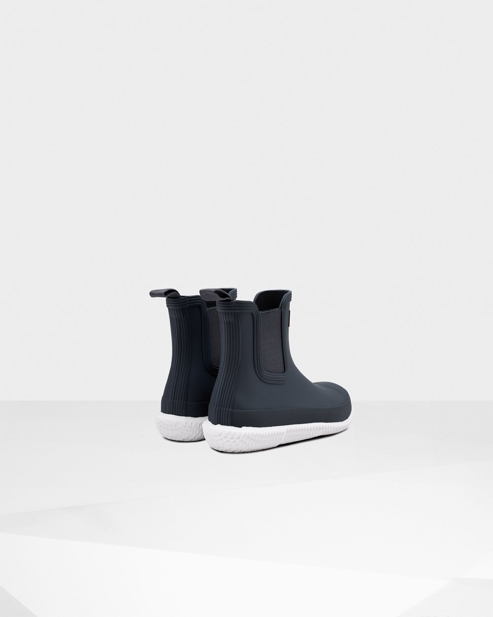 Women Hunter Original Flat Heel Calendar Sole | Chelsea Boots Navy/White | NZ-62409-ETUQ